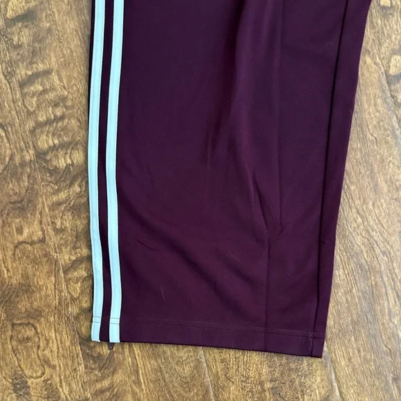 Adidas Men’s Maroon Trefoil Track Pants with White Stripes Size M - Picture 9 of 16